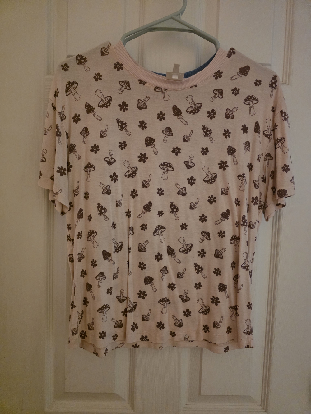 Belle Du Jour Pink Short Sleeve Tee with Mushroom Print